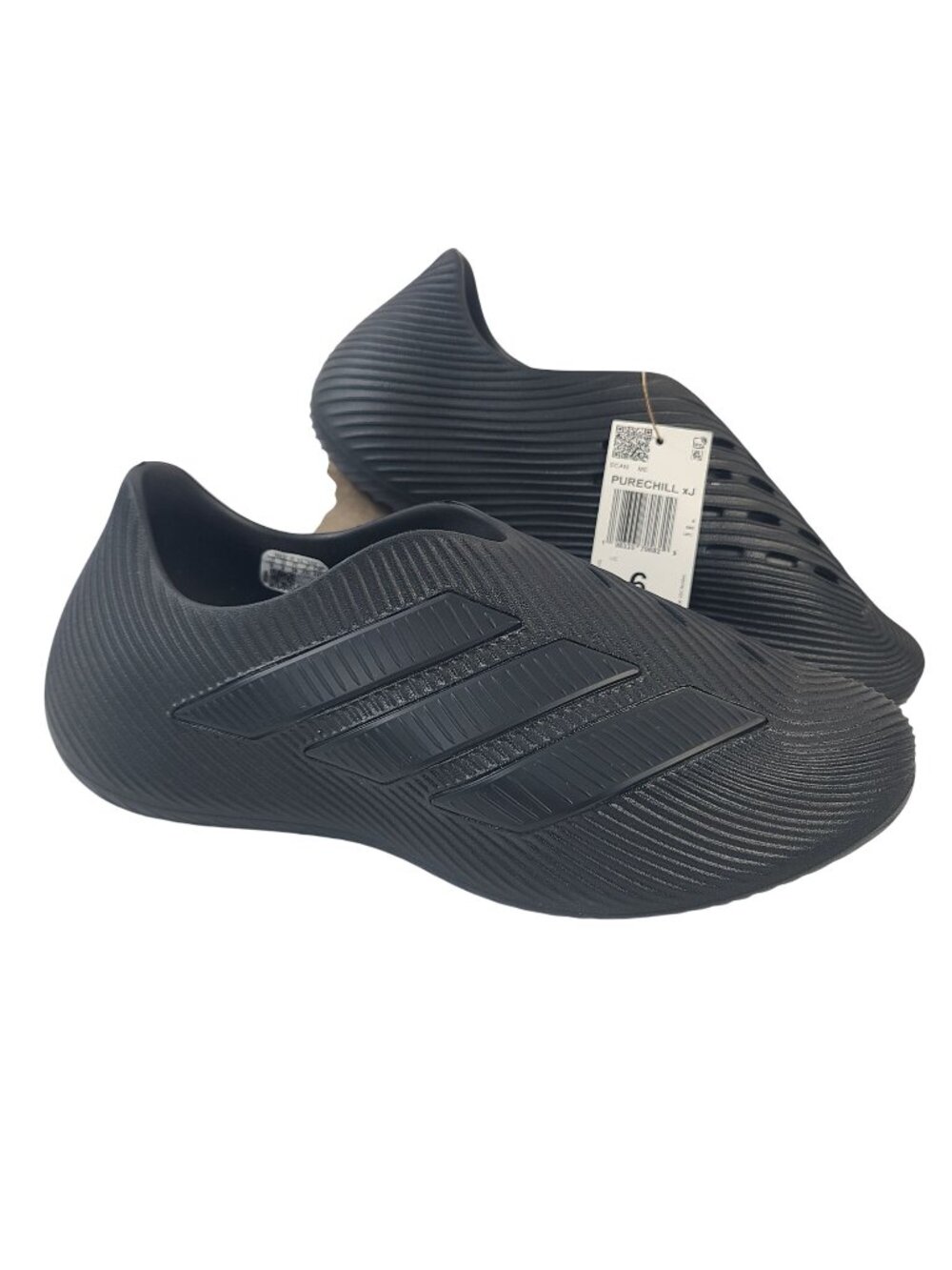 NEW Adidas Purechill XJ Shoes Kids Sz 6 Black Slip-On Lightweight Sportswear